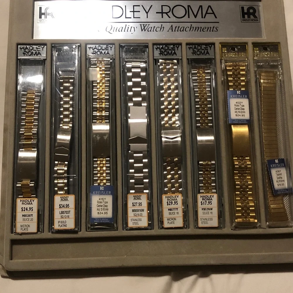 Hadley Roma Two-Tone Gold and Silver Men’s Watch Bracelet